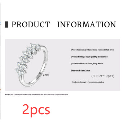 Moissanite S925 Sterling Silver Ring Niche Advanced Sense