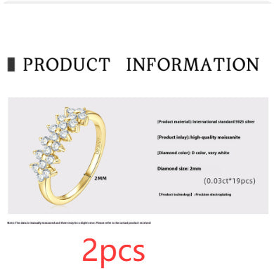 Moissanite S925 Sterling Silver Ring Niche Advanced Sense