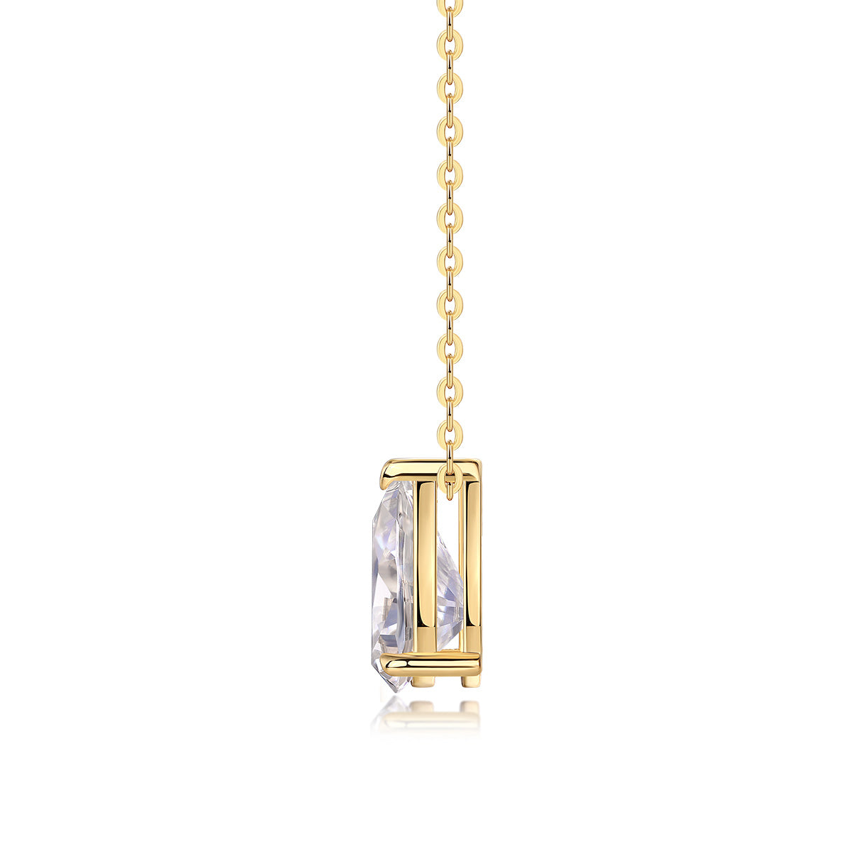 Under The Moon Necklace With Pear-shaped Moissanite S925 Sterling Silver And Gold Plating