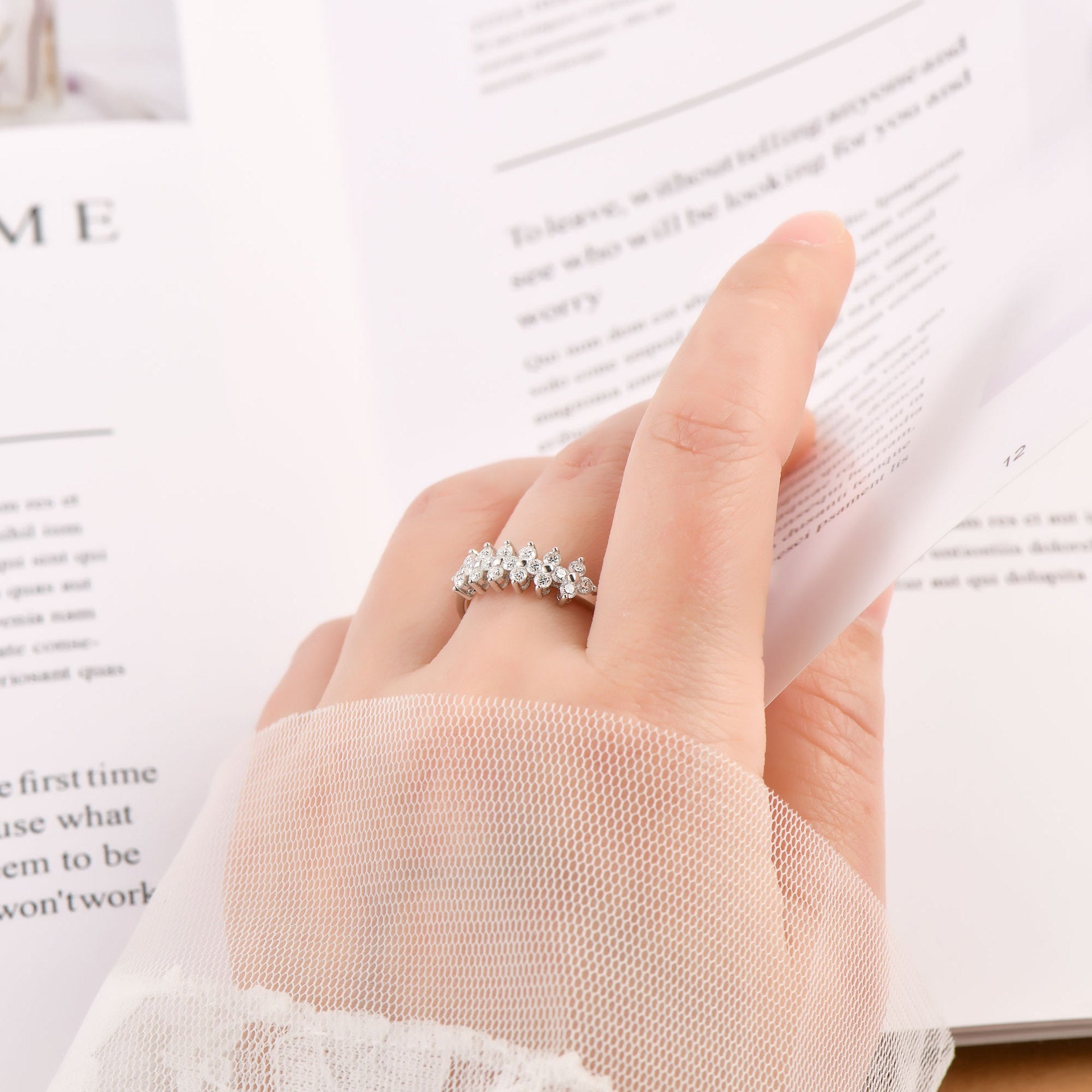 Moissanite S925 Sterling Silver Ring Niche Advanced Sense