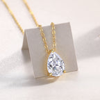 Under The Moon Necklace With Pear-shaped Moissanite S925 Sterling Silver And Gold Plating
