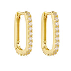 S925 Sterling Silver Oval Zircon Earrings Ear Clip Women