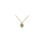 S925 Silver Plating 14K Gold Jelly Opal Pendant Necklace