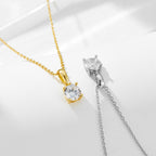 925 Sterling Silver Four-claw Round Zircon High-grade Light Luxury