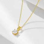 925 Sterling Silver Four-claw Round Zircon High-grade Light Luxury