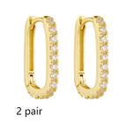 S925 Sterling Silver Oval Zircon Earrings Ear Clip Women
