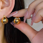 925 Sterling Silver Three-dimensional Women's Earrings With Buckle And Fabric Style